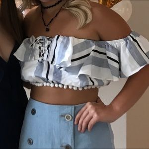 Off the shoulder crop top
